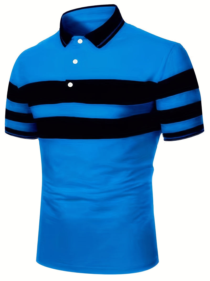 Camiseta de manga corta para hombres de verano europea y americana. Azul Real